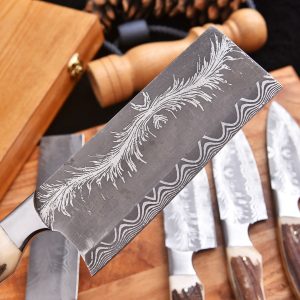 5 piece set with stag horn handle