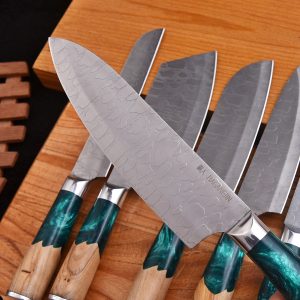 7 piece set with Wood/Resin Handle