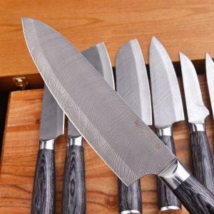 7 piece set with black resin handle