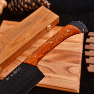 Black Knife with Resin Handle